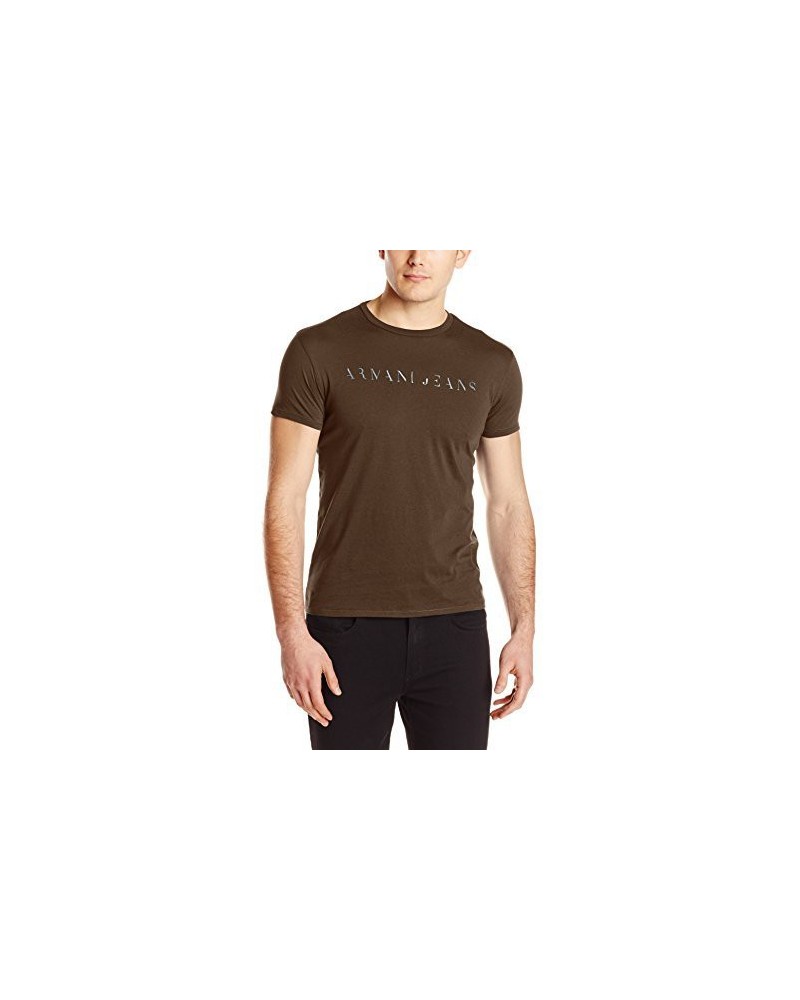  T-Shirt col Rond Armani pour Hommes Slim Fit Embossed Foil Print