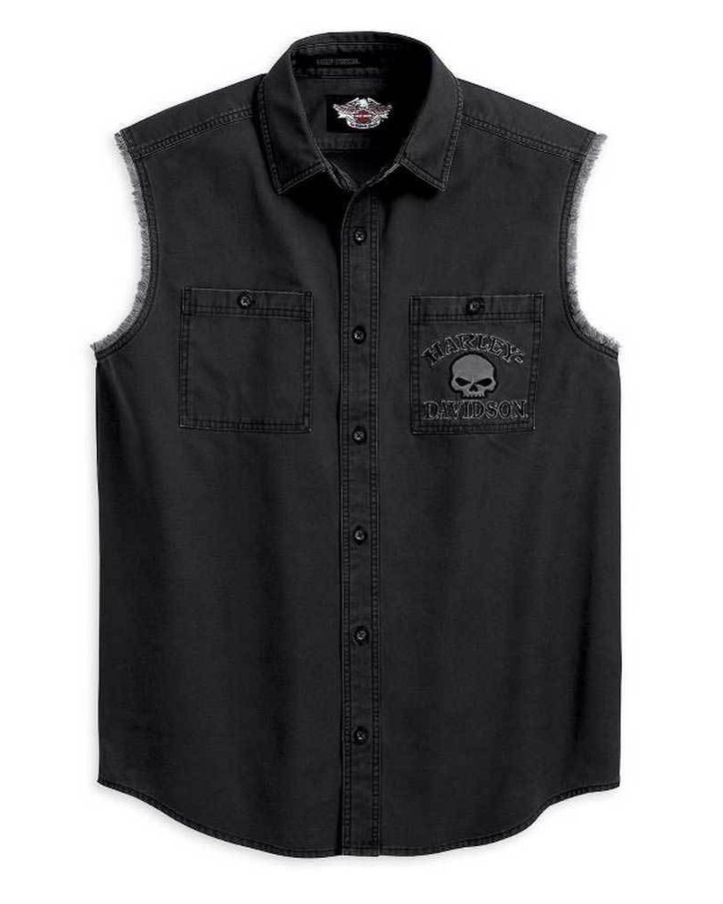 Harley Davidson Homme Willie G. Skull Blowout Button Muscle  Chemise 99139-10VM