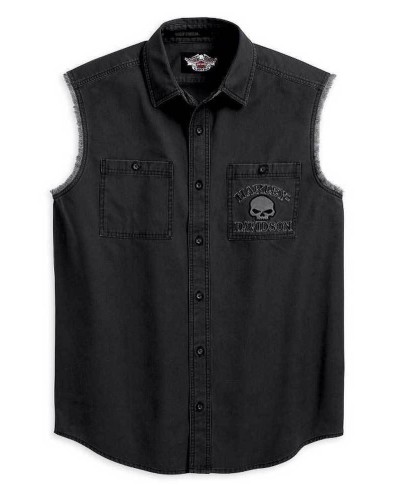 Harley Davidson Homme Willie G. Skull Blowout Button Muscle  Chemise 99139-10VM