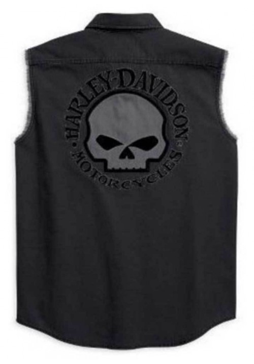 Harley Davidson Homme Willie G. Skull Blowout Button Muscle  Chemise 99139-10VM