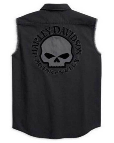 Harley Davidson Homme Willie G. Skull Blowout Button Muscle  Chemise 99139-10VM