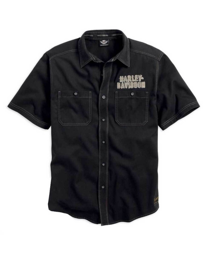 Harley Davidson Homme Genuine Classics Eagle Garage  Chemise Manches courtes 99002-14VM