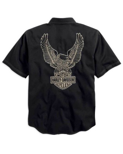 Harley Davidson Homme Genuine Classics Eagle Garage  Chemise Manches courtes 99002-14VM
