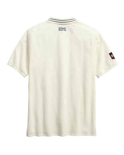Harley Davidson Homme Est. 1903 Brodée Rouge Polo, Off Blanc 96147-16VM