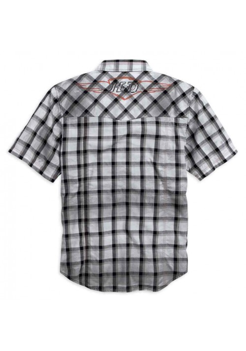 Harley Davidson Homme Performance Dirty Wash  Chemise Blanche Plaid 96109-16VM