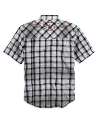 Harley Davidson Homme Performance Dirty Wash  Chemise Blanche Plaid 96109-16VM
