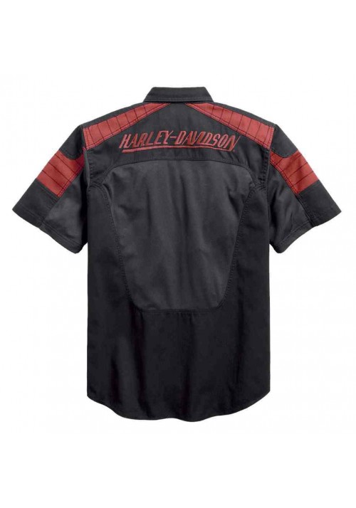 Harley Davidson Homme Performance Mesh Panel   Chemise, Noir 96408-17VM