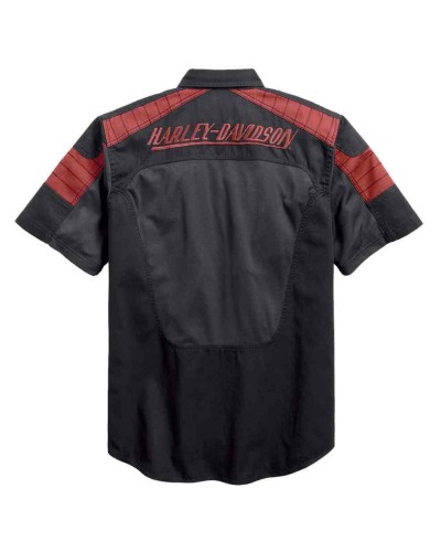 Harley Davidson Homme Performance Mesh Panel   Chemise, Noir 96408-17VM