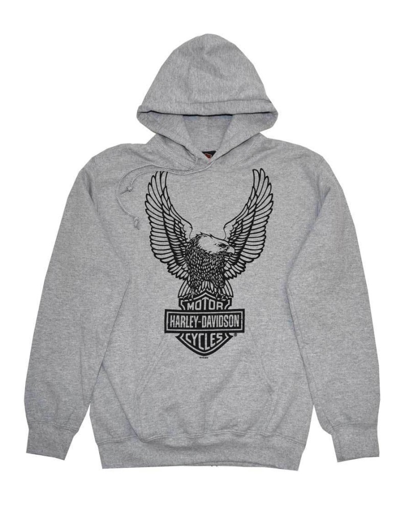 Harley Davidson Homme Pullover Sweatshirt à Capuche, H-D Eagle  Gris 30296665