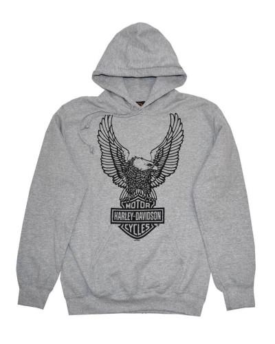 Harley Davidson Homme Pullover Sweatshirt à Capuche, H-D Eagle  Gris 30296665