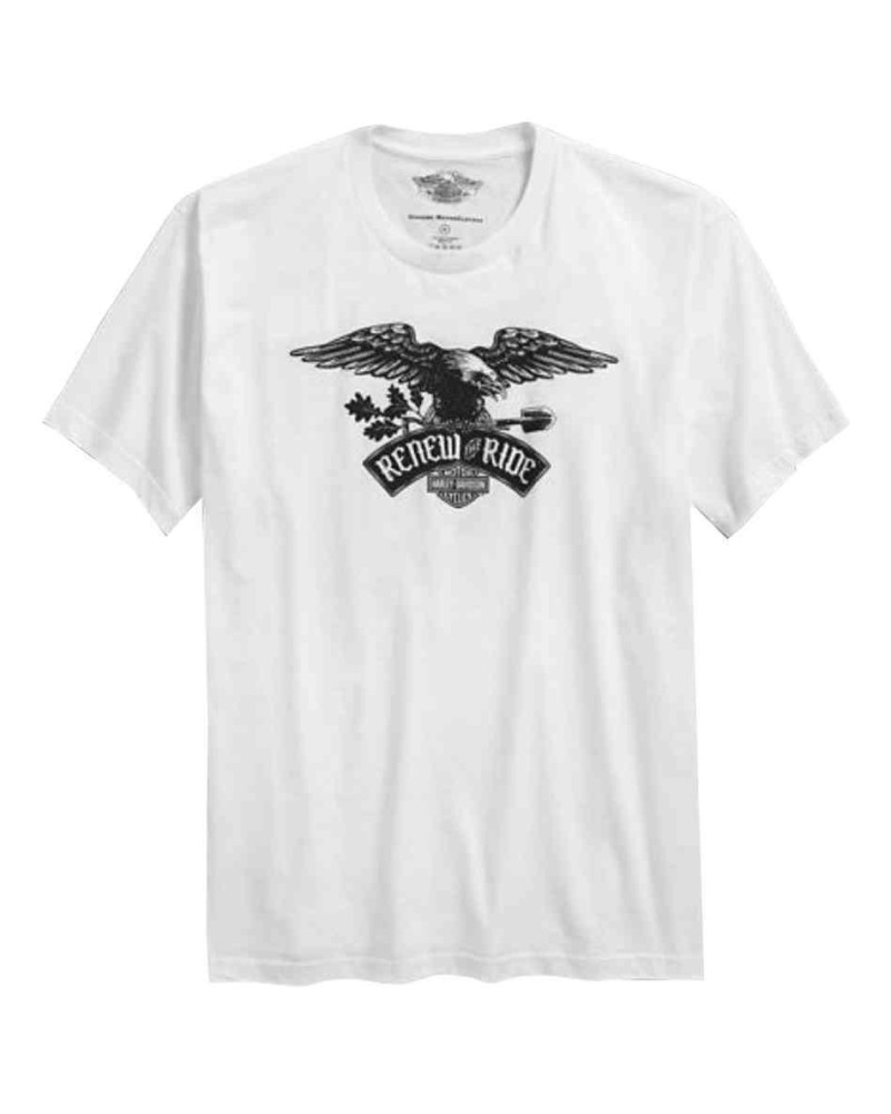 Harley Davidson Homme Renew The Ride T-Shirt Manches Courtes, Blanc 96797-16VM