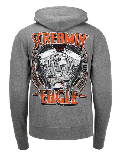 Harley Davidson Homme Eagle Circle Engine Sweatshirt à Capuche HARLMS0068