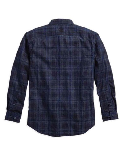 Harley Davidson Homme 1903 Skull Flannel Plaid  Chemise, Noir/Bleu. 96058-16VM