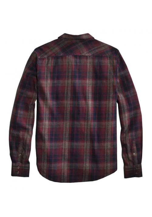 Harley Davidson Homme Cotton Manches Longues  Plaid  Chemise, Rouge 96463-16VM