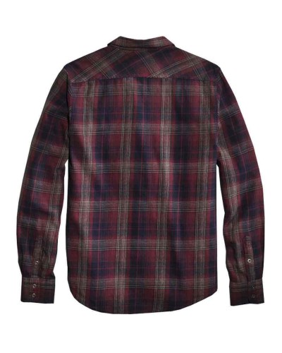 Harley Davidson Homme Cotton Manches Longues  Plaid  Chemise, Rouge 96463-16VM