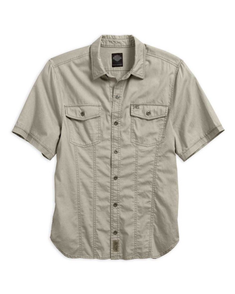 Harley Davidson Homme Garment Washed Chemise Manches Courtes 96487-16VM