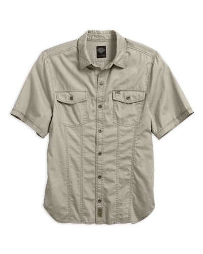 Harley Davidson Homme Garment Washed Chemise Manches Courtes 96487-16VM