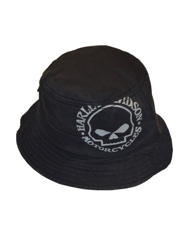 BOB Harley Davidson Homme Bucket  Foldable Washed Twill Noir HD-439