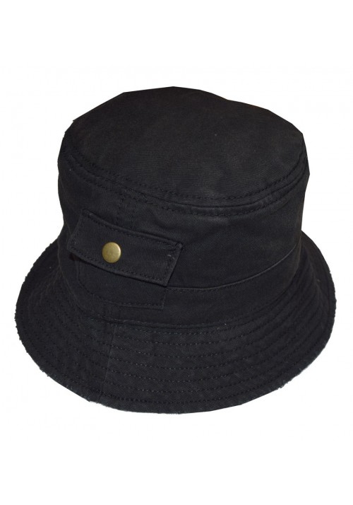 BOB Harley Davidson Homme Bucket  Foldable Washed Twill Noir HD-439