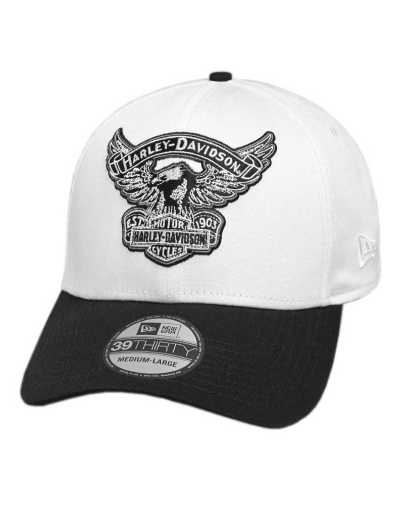 Casquette Harley Davidson Homme Embroidered Eagle 39THIRTY Baseball Cap  White 99427-18VM