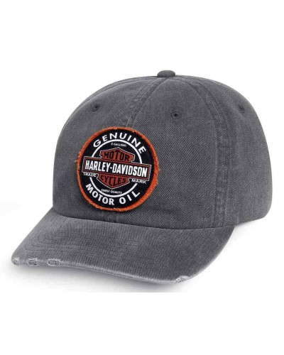 Casquette Harley Davidson Homme Frayed Genuine Oil Patch Baseball Cap Gray 99411-16VM