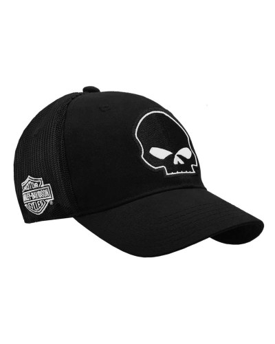 Casquette Harley Davidson Willie G Skull Black Baseball Cap Stretch Fit BC119930