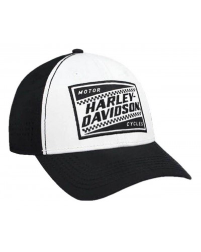 Casquette Harley Davidson Homme Ignition Embroidered Baseball Cap White & Black BCC33488