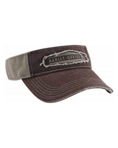 Casquette Harley Davidson Homme Raw-Edge Hexagon Visor Distressed Stone Wash VIS09504