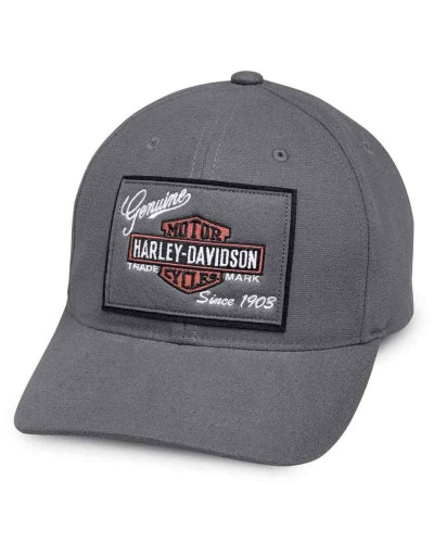 Casquette Harley Davidson Homme Genuine Logo Patch Baseball Cap Gray 99435-18VM