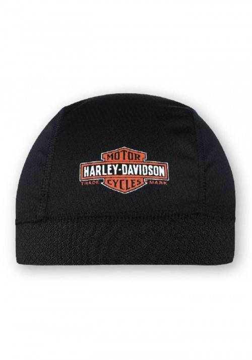 Casquette Harley Davidson Homme Long Bar & Shield Skull Cap  Black Orange & White SK31230
