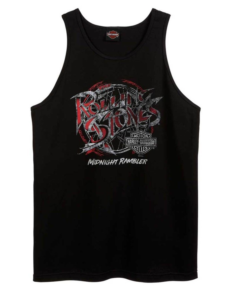 Harley-Davidson Hommes Rolling Stones Midnight Rambler Sleeveless Tank Top  Noir 30298890