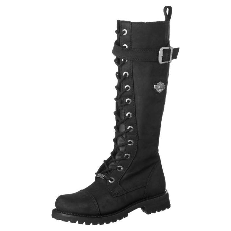 Botte Femme Harley Davidson Savannah en cuir noir (Ref : D81489)