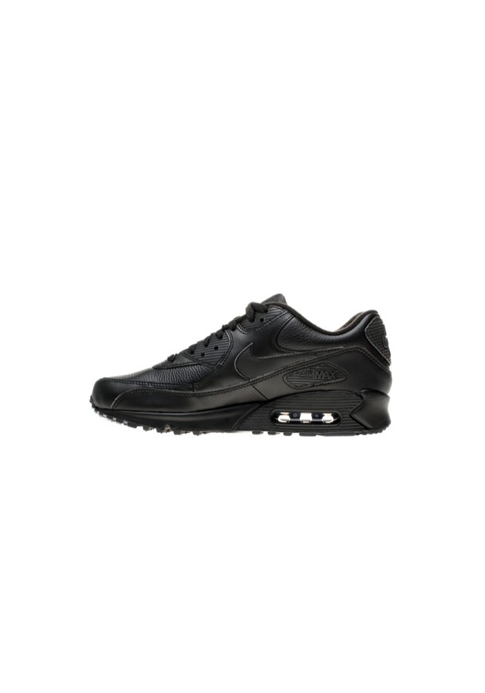 Nike Air Max 90 Noir Cuir (Ref: 302519-001) Basket Homme
