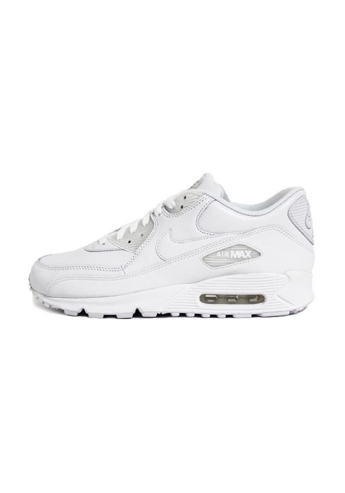 Nike Air Max 90 Blanche Cuir (Ref: 302519-113) Hommes Basket