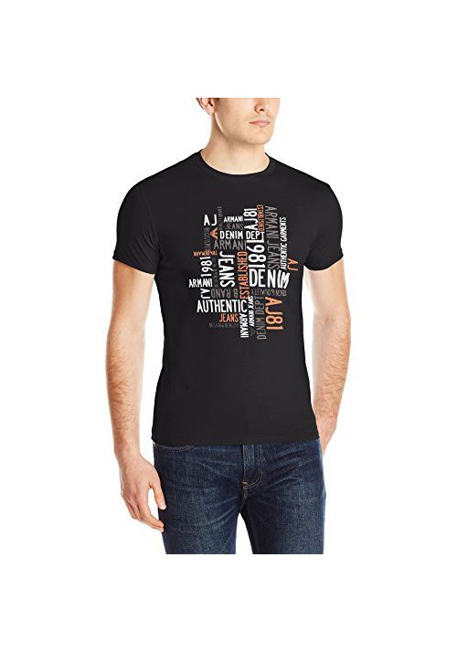 Armani Jeans Hommes T-shirt Slim Fit Water Print Col Rond