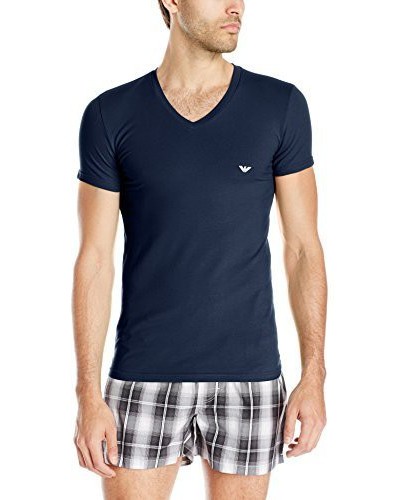 Emporio Armani Hommes  T-Shirt col en V Stretch Coton Eagle Logo