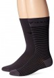 Emporio Armani Hommes Two Pack Plain Stripes Coton Crew chaussettes