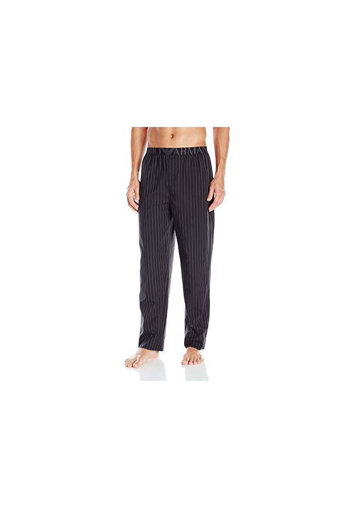 Emporio Armani Hommes Yarn-Dyed Woven-Coton Lounge Pantalon