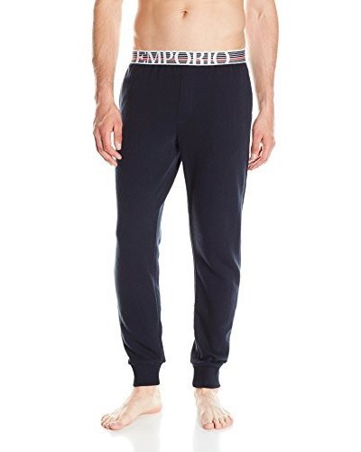Emporio Armani Hommes Retro Eagle French Terry Banded Lounge Pantalon