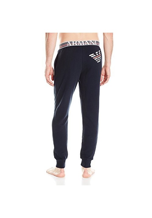 Emporio Armani Hommes Retro Eagle French Terry Banded Lounge Pantalon