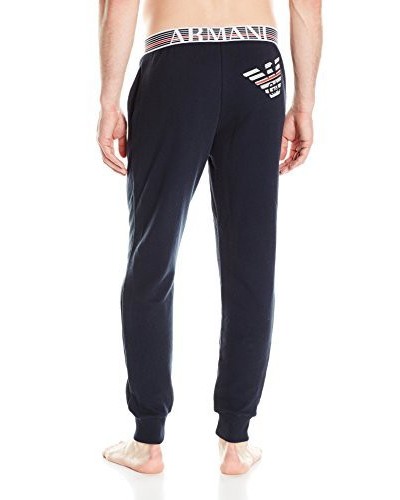 Emporio Armani Hommes Retro Eagle French Terry Banded Lounge Pantalon