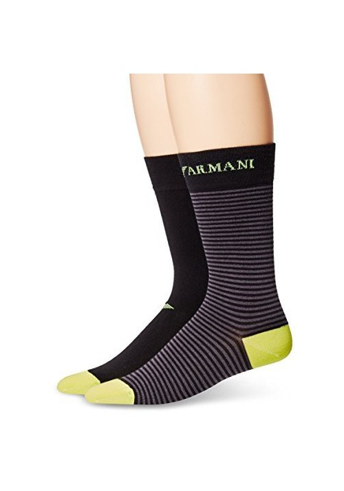 Emporio Armani Hommes ed Basic Stretch Coton Pack de 2 paires de chaussettes