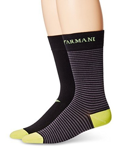 Emporio Armani Hommes ed Basic Stretch Coton Pack de 2 paires de chaussettes