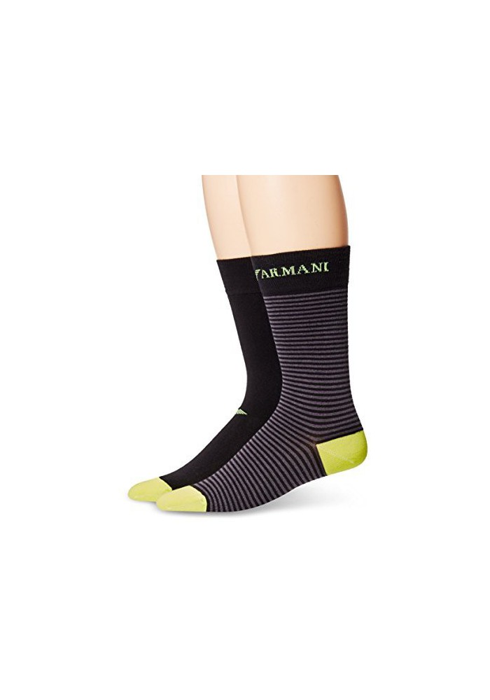 Emporio Armani Hommes ed Basic Stretch Coton Pack de 2 paires de chaussettes