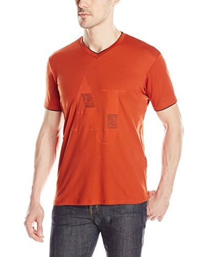 T-Shirt col en V Armani Jeans Logo 