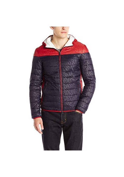 Armani Jeans Hommes AK Doudoune Reversible Light Weight Logo Puffer