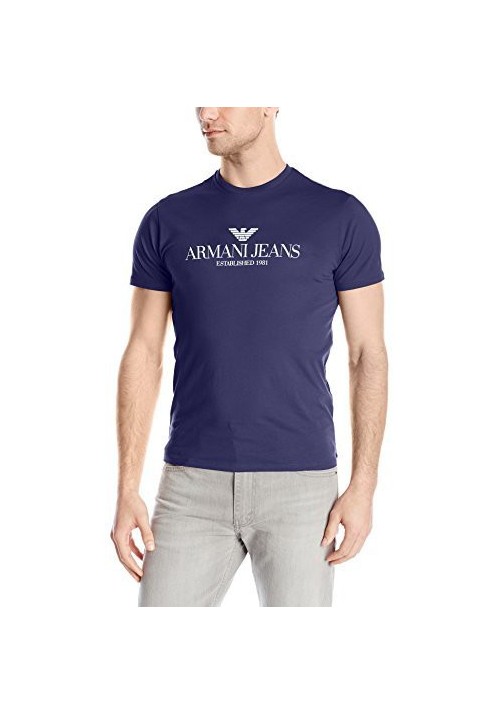 Armani Jeans Hommes Regular Fit Logo Col Rond T-Shirt