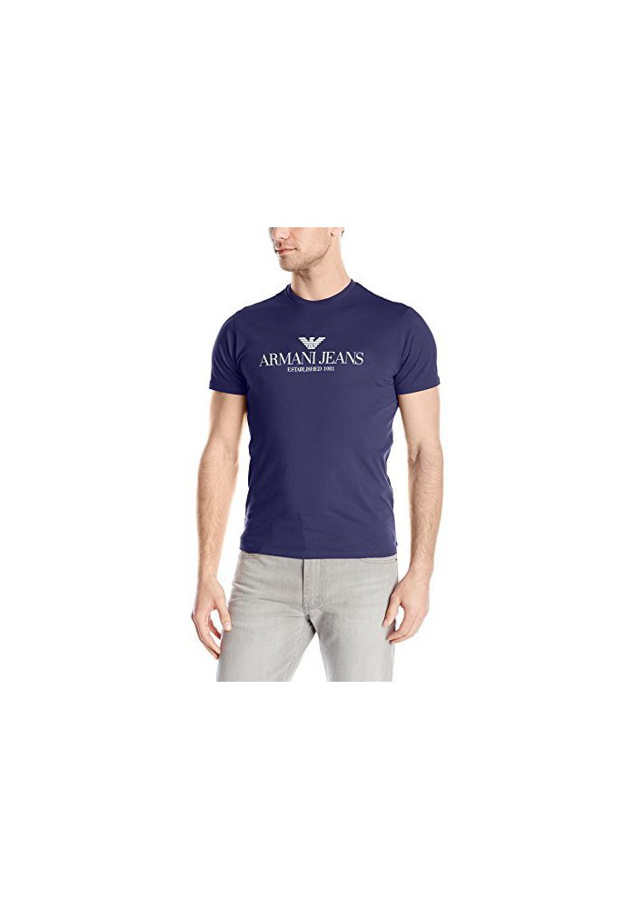 Armani Jeans Hommes Regular Fit Logo Col Rond T-Shirt