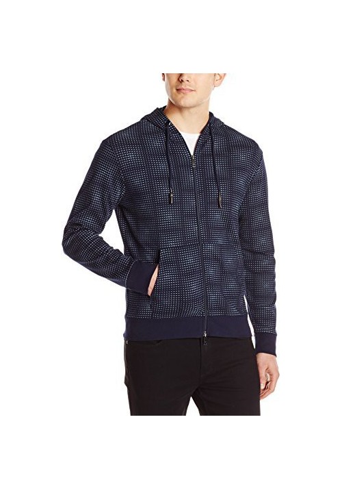 Armani Jeans Hommes Regular Fit Printed Interlock Zip Up Sweat à capuche