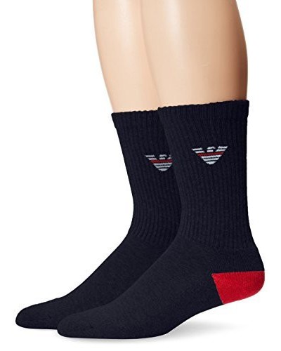 Emporio Armani Hommes Fancy Sponge Coton Pack de 2 paires de chaussettes